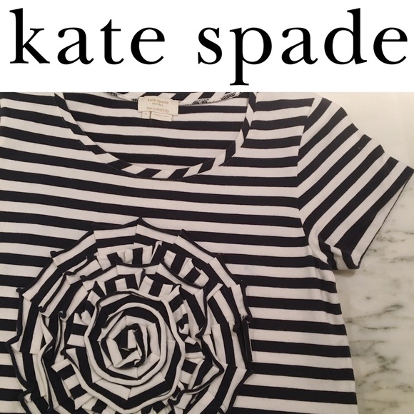 kate spade Dresses & Skirts - Kate Spade Rosette Appliqué Striped T-Shirt Dress